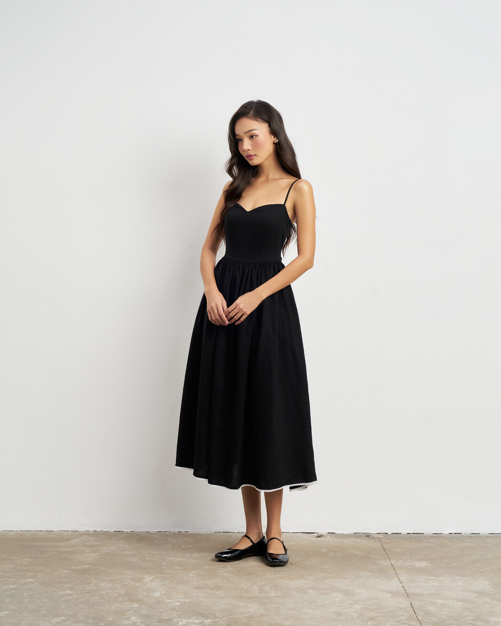 Vivienne Midi Dress in Black
