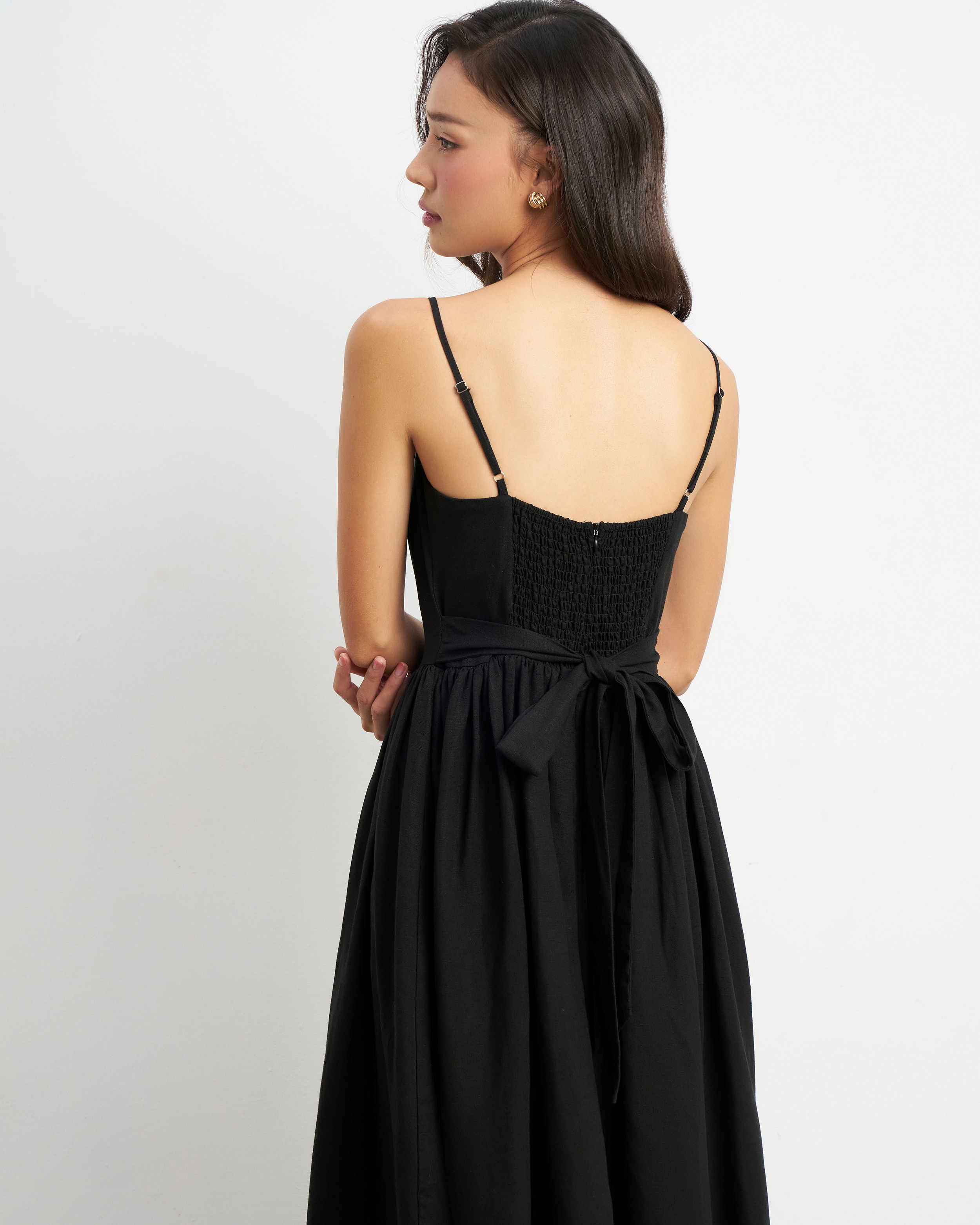 Vivienne Midi Dress in Black Sadie Blue Vivienne Midi Dress in Black Sadie Blue